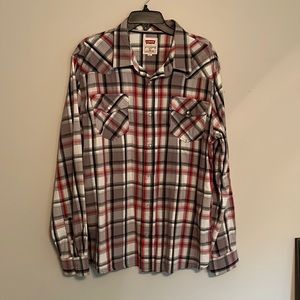 Levi’s Men’s white Pearl Snap Buttons Long Sleeve Size XL